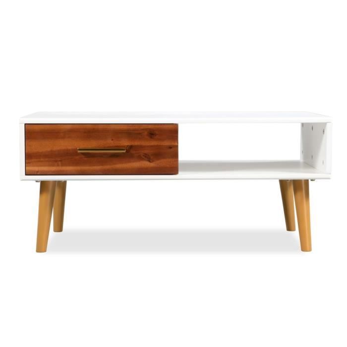 VidaXL Table basse Bois d'acacia massif 90 x 50 x 40 cm