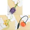 Leather Bag Charm With Lavender Flowers Handcrafted For Winter Fashion Accessory
