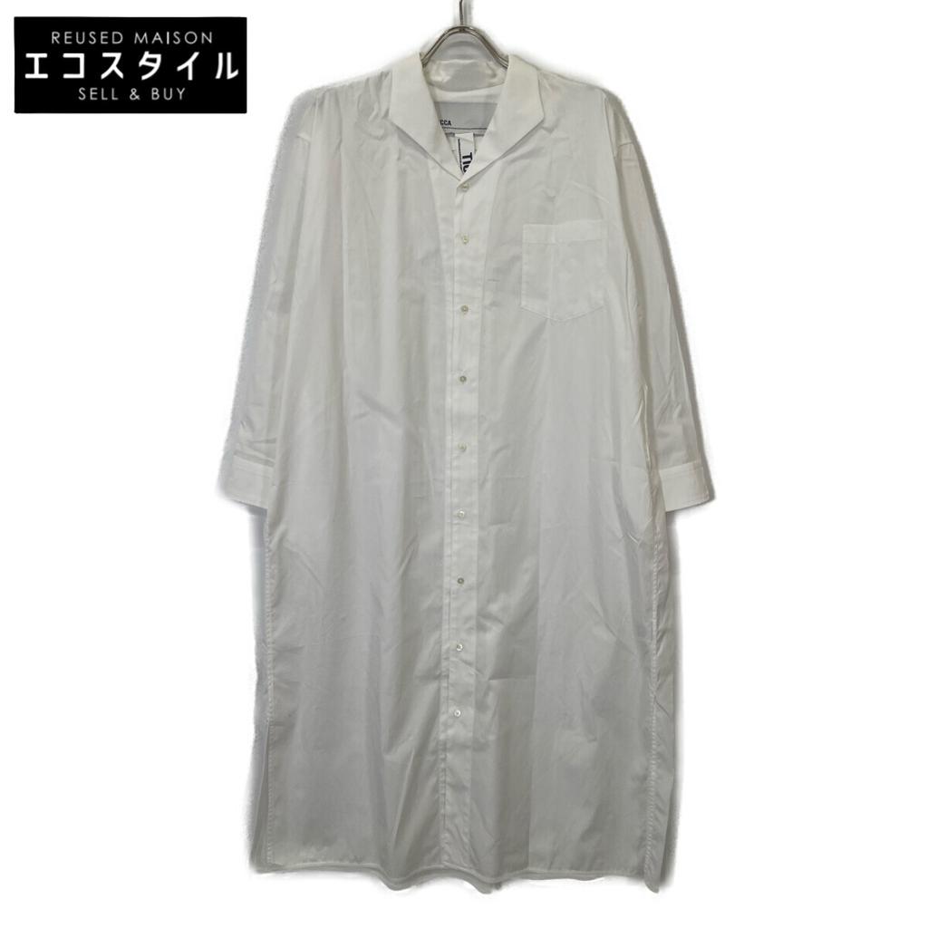TICCA White open collar shirt dress dress F whiteUsed