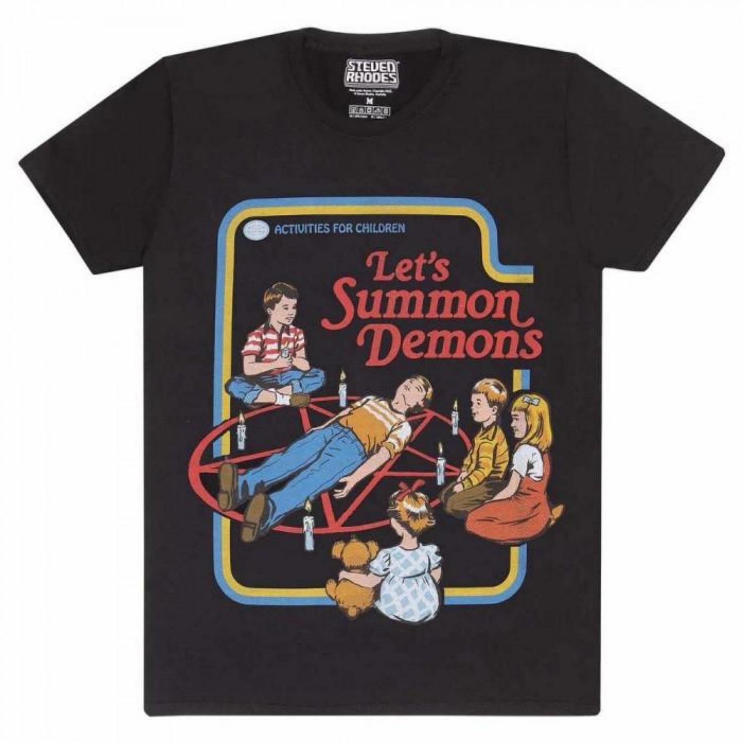 Унисекс Взрослая футболка Steven Rhodes «Давайте призовем демонов» S