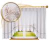 Modesta - Ready-made Jacquard Curtain with Bottom Trim - - White