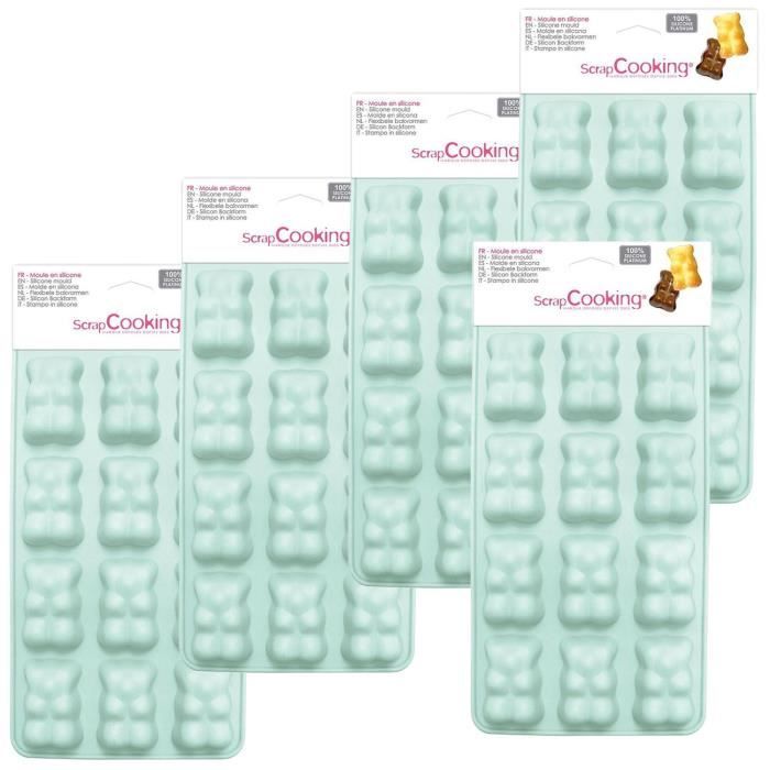 Moules en silicone - ScrapCooking - Oursons - 5 pièces - Compatible congélateur - Lave-vaisselle