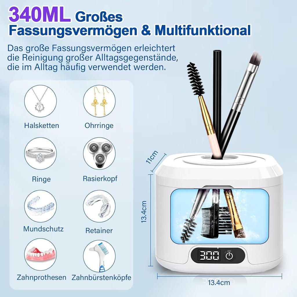 Ultrasonic UV Denture & Jewelry Cleaner for Household Use