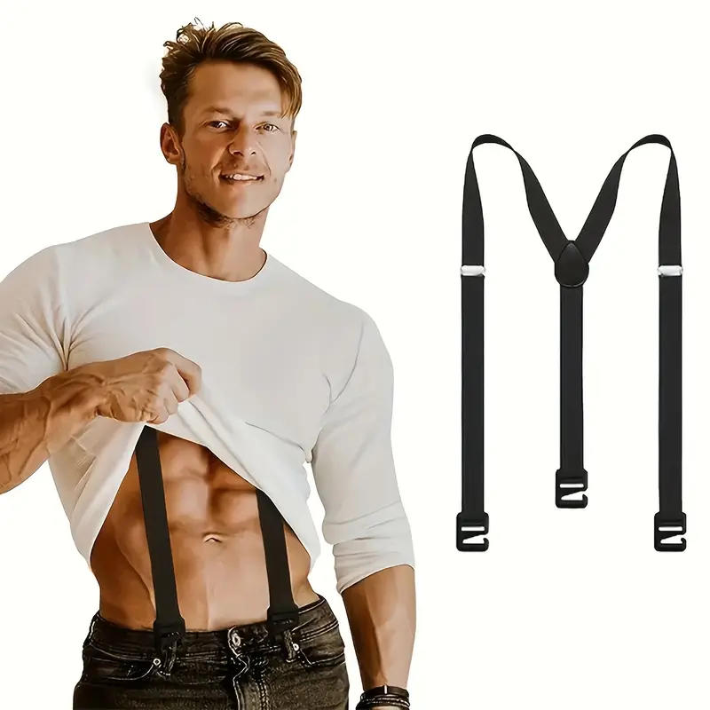 Adult Suspenders Man's Braces Elastic Casual Trousers Ligas Rave Ski Harness Fashion For Men Outdoor Hiking Straps