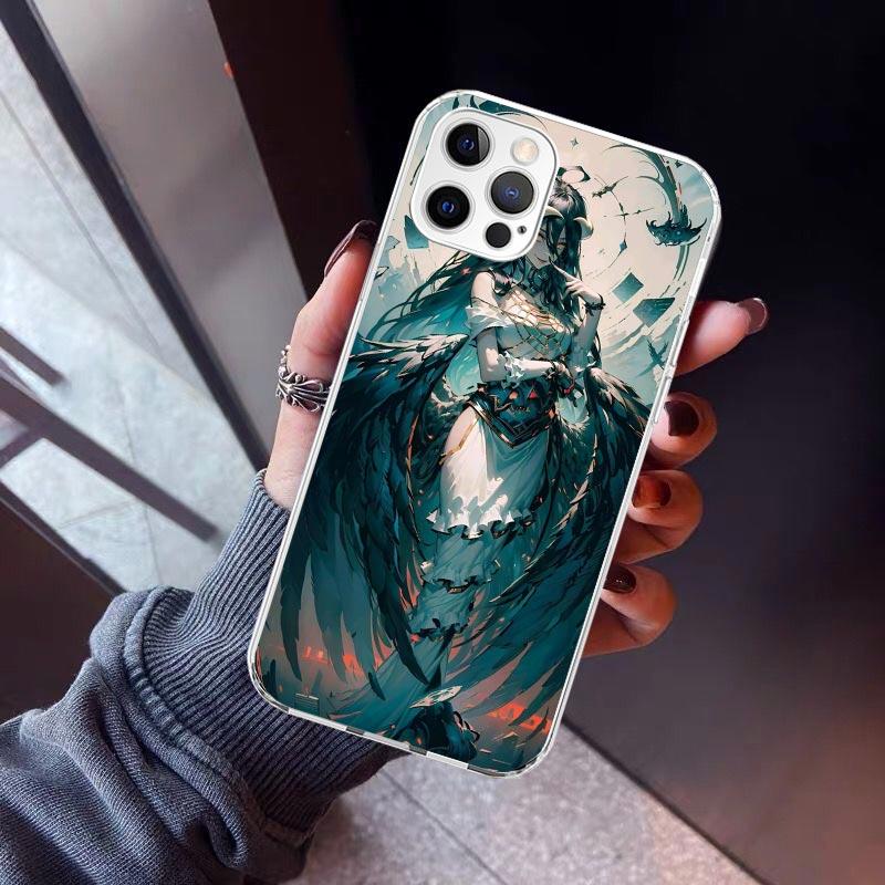 Albedo Overlord Anime Phone Case For iPhone 17 Air 16 15 Pro Max 14 Plus 13 Mini 12 11 Cover 7 8 SE Silicone Shell Print Fundas