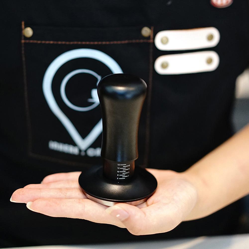 

Professional Grade Coffee Tamper Stainless Steel Adjustable Depth No Pressure Digital Indicator Panel 51 53 58 5mm