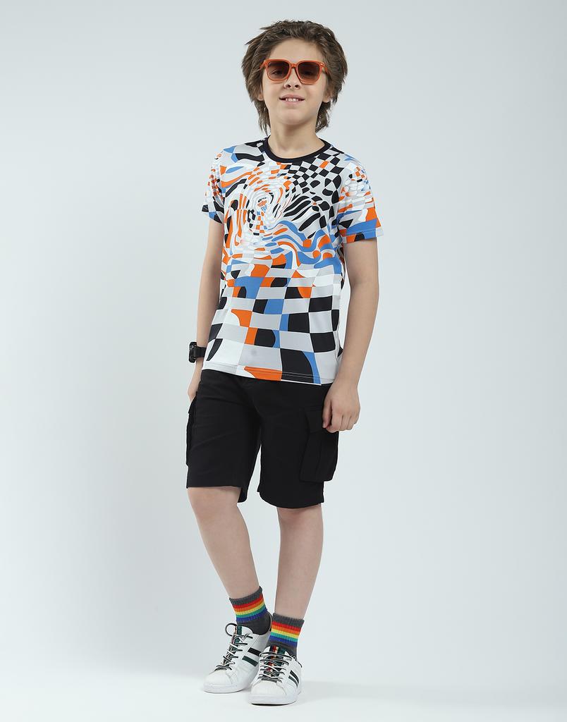 MONTE CARLO Boy's Regular Fit Printed Half Sleeve T-Shirt