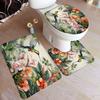 Hummingbird Bath Mat Set White Flowers Green Plants Birds Rustic Home Carpet Bathroom Decor Floor Rugs U-Mats Toilet Lid Cover