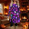 Women's Casual Printed Long Sleeve Neck Dress for Daily Wear