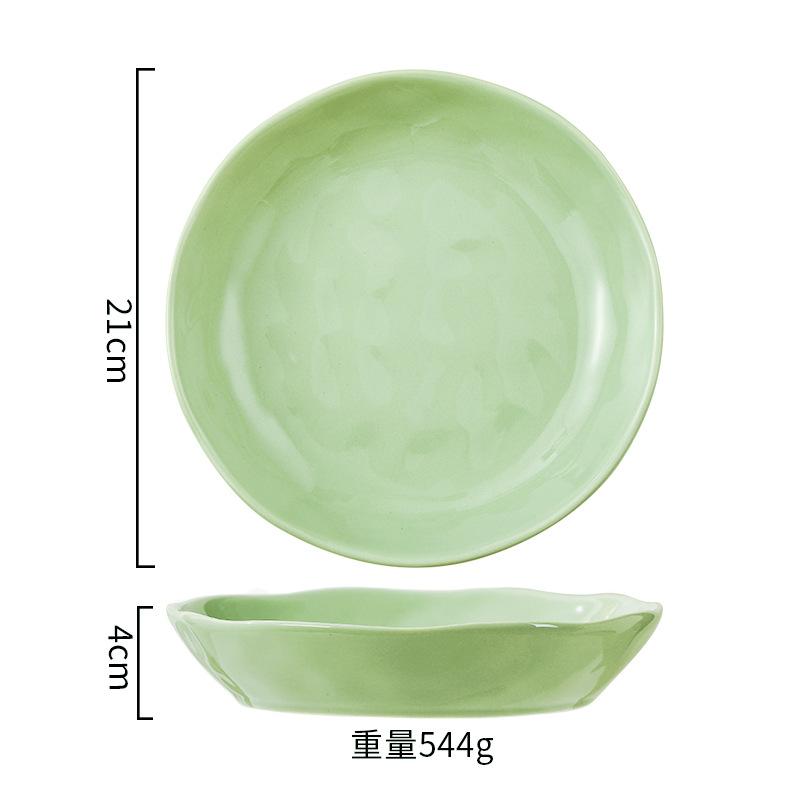 Ceramic Tableware Light Luxury Nordic Style Bowls, Spoons, Household Cream Housewarming Simple Rice Plate Set Light Luxury Style