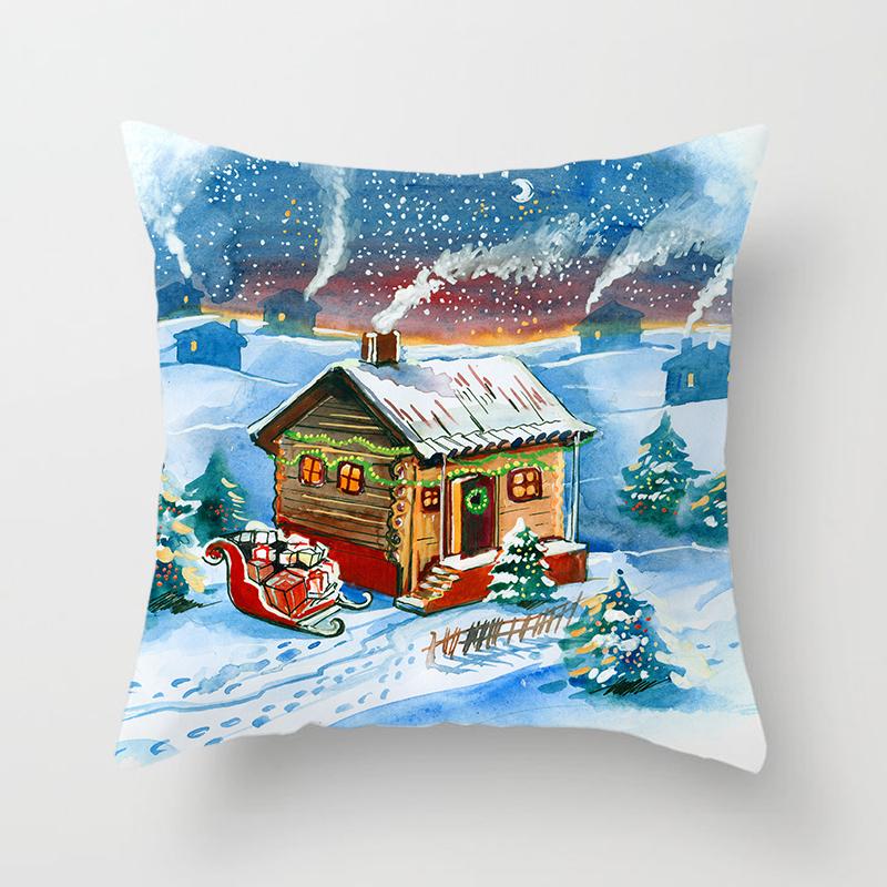Christmas Home Pillow Covers Christmas Printed Bed Home Decor Cushion Covers Christmas Decor Pillow Covers