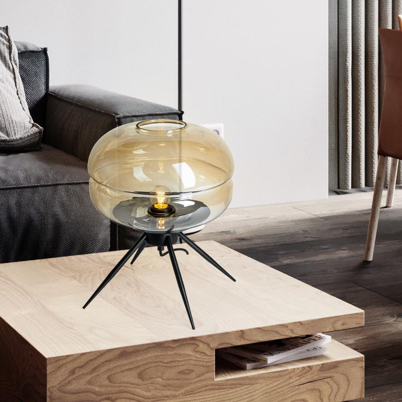 Nordic Modern Glass Table Lamp - Creative, Decorative Lighting for Living Room, Bedroom, or Bedside.
