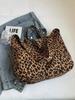 2025 Women's Leopard Print Canvas Tote Bag with Large Capacity – Shoulder & Handbag Trend