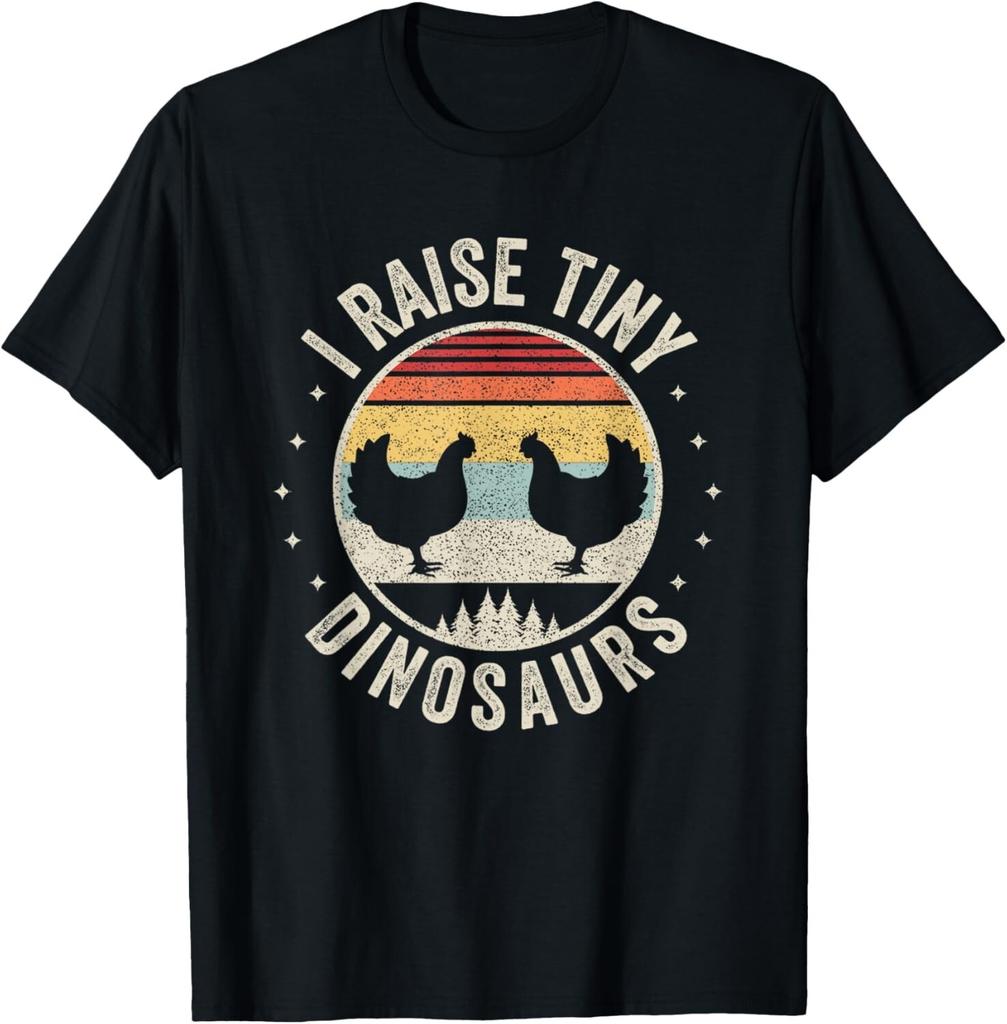 Vintage Retro I Raise Tiny Dinosaurs Funny Chicken T-Shirt