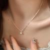Asymmetrical chain Pearl necklace Women's new light luxury niche versatile simple high-end clavicle chain