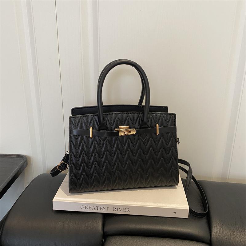 Bamboo Leaf Pattern Women's Handbag, Women's Shoulder Bag, Crossbody Bag, Office Bag