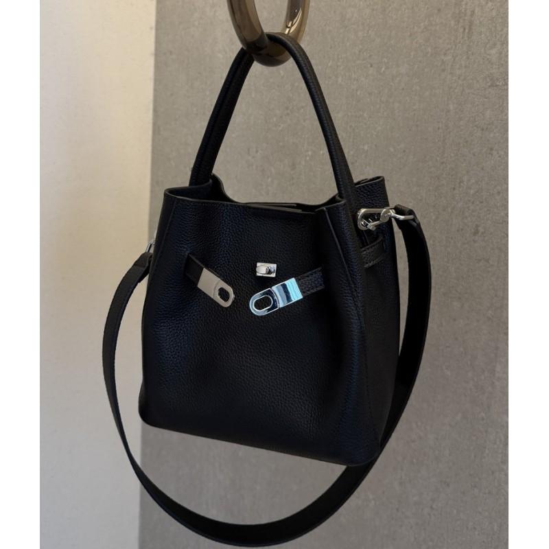 Echte Leder Damen Tasche Oberste Schicht Rindsleder Große Kapazität Eimer Modisch Vielseitig Handtasche Einzel Schulter