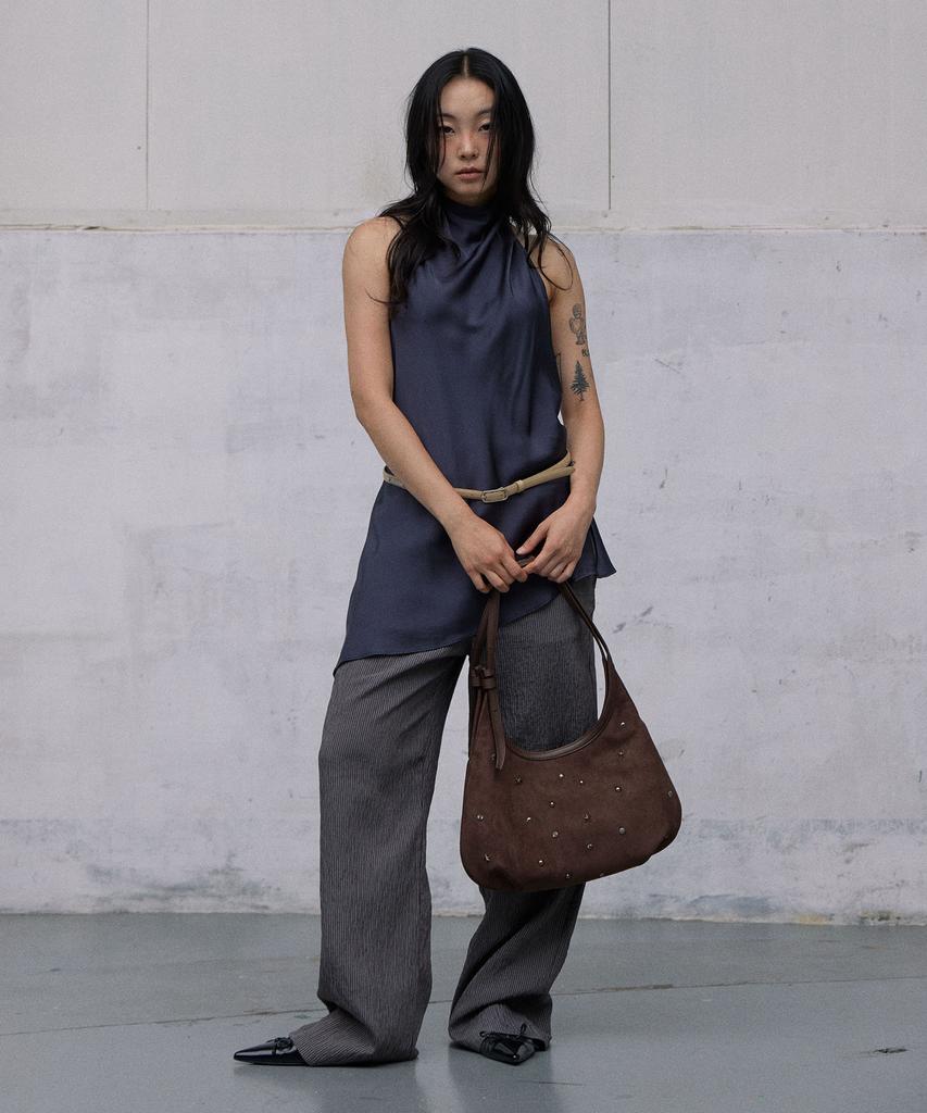 Haveawhale Maro Stud Suede Bag (Br)