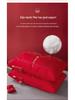 Embroidered Red Wedding Pillow - All-Cotton Feather Velvet for Newlywed Celebration