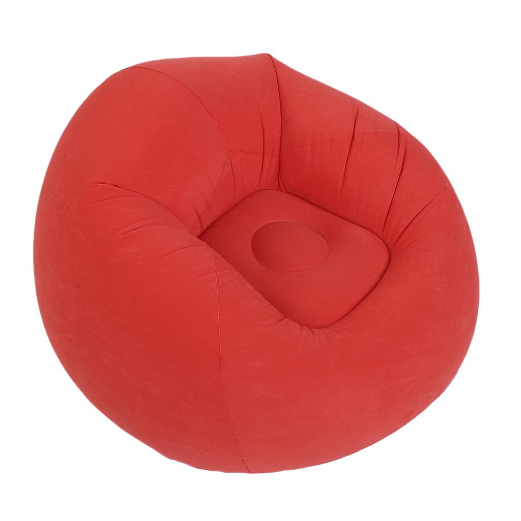 Uppblåsbar bönpåse utan bönor PVC Mjuk flockning Ergonomisk uppblåsbar loungefåtölj för vardagsrum sovrum