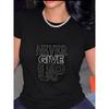 Women'S Never-Give-Up Motivational T-Shirt | Black and White, Durable and Comfortable, Suitable for Fitness, Casual Wear, or The Office,