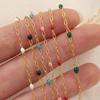 Vintage Real Gold Filled Flat Pattern Cable Link Enamel Chain for DIY Bracelet Necklace Jewelry Making Supplies