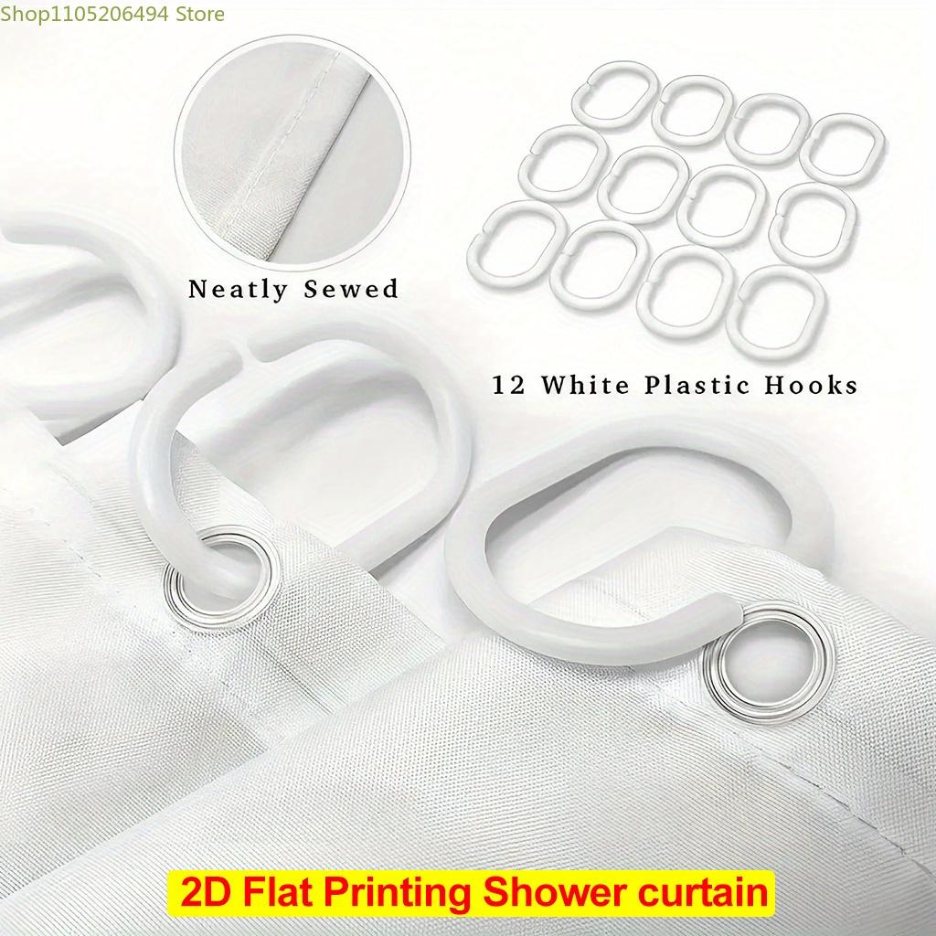 2D Flat Printing Shower Curtain 1Pc, Cat Relaxing In Bathtub Bathroom Shower Curtain With 12 Plastic Hooks, Bathroom Curtain W