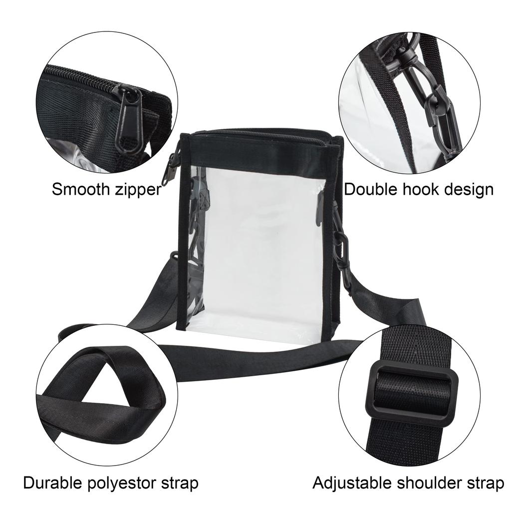 Enkrio Clear Transparent Crossbody Shoulder Clear Waterproof for Travel and Size Small Bag, Bag, Bag, Pouch, Pouch, Commuting,