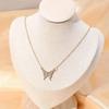 Elegant Rhinestone Butterfly Pendant Necklace Simple Thin Metal Chain Choker Necklace Women's Trendy Party Neck Zircon