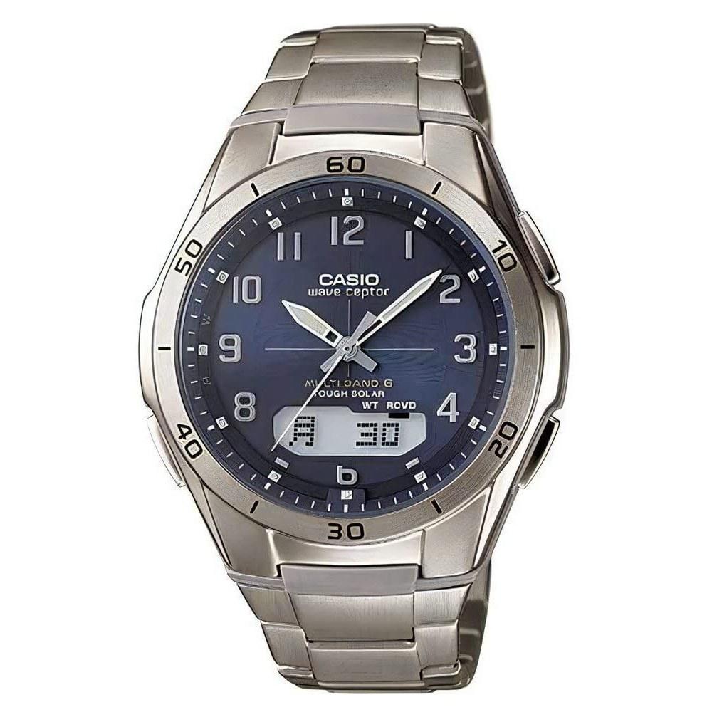 Casio wristwatch Wave Scepter radio solar titanium WVA-M640TD-2AJF mens blue.
