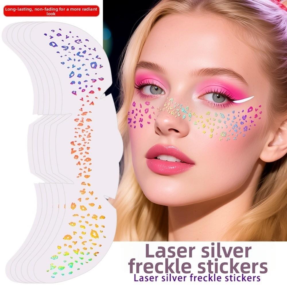 DIY Laser Freckle Tattoo Sticker Fish Scale Moon Star Face Tattoo Sticker Party