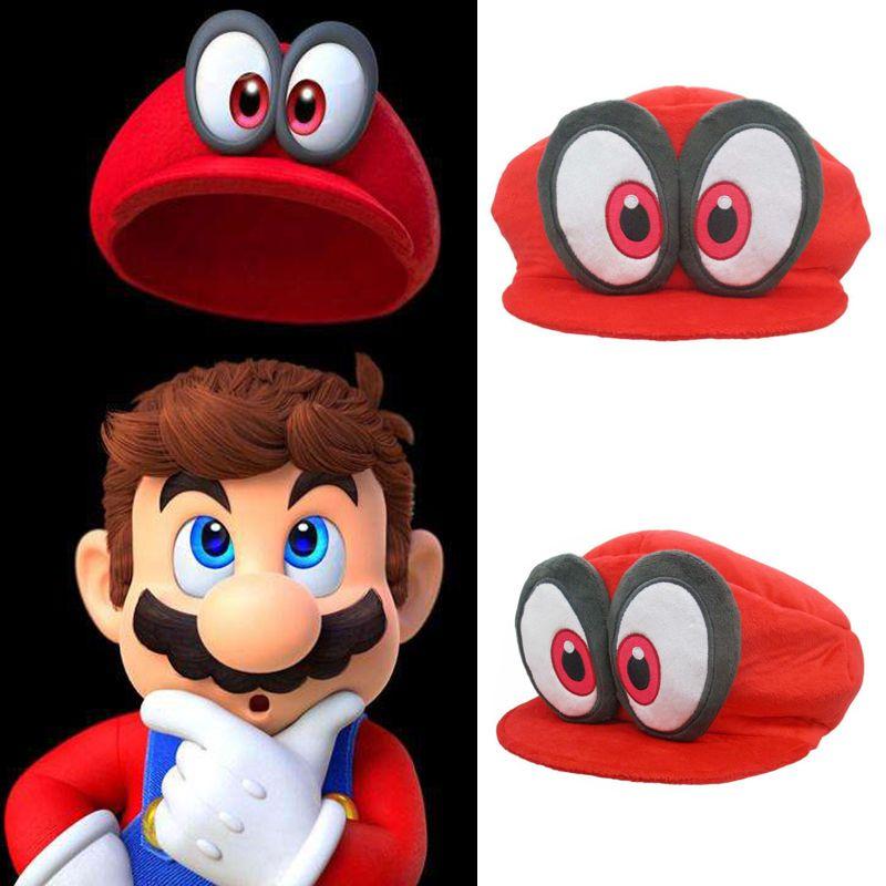Mario Super Odyssey Cappy Red Plush Hat Adult Kids Anime Cosplay Costume Cap