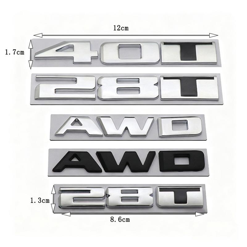 3D Metal 28T 40T AWD Displacement Car Sticker For Cadillac Labeling XT5 ATSL XTSCT6 Modified Accessories