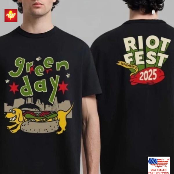 Green Day Riot Fest 2025 Merch Tee In Chicago IL On September 21 2025 T-Shirt Unisex T-Shirt S