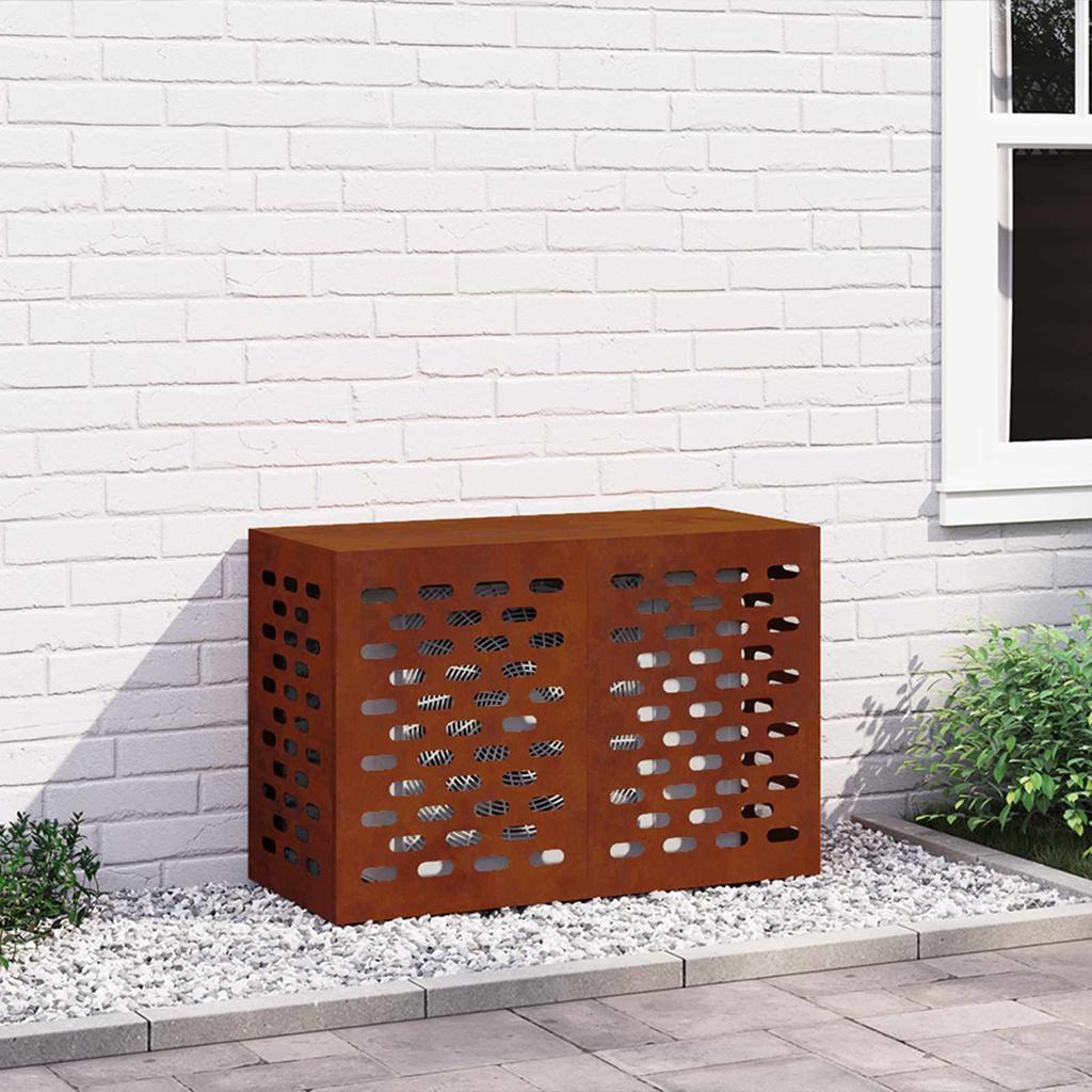 Air Conditioner Cover Rust Colored 90 x 40 x 60 cm Weatherproof Steel