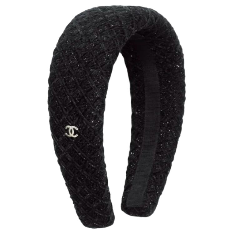 Chanel 25K Brand Logo Cotton Twill Soft Wool Headband Women accessories Black AB-25K-029