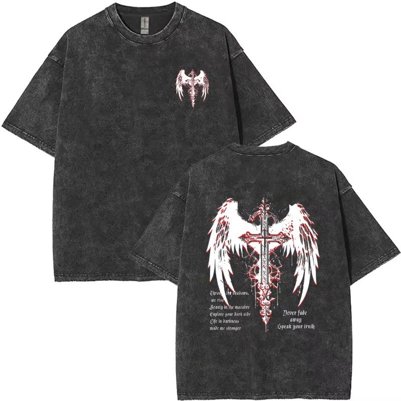 Křesťanské náboženské Ježíš Král slávy Oprané tričko Letní Pánské Dámské Módní Oversized Streetwear Pánské Vintage trička Topy