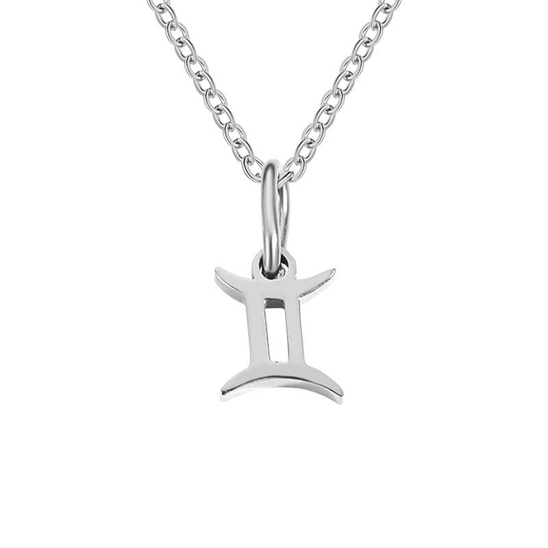 

улица. Подвеска Delan Zodiac - Ожерелье-цепочка на ключицу из нержавеющей стали - Простые модные украшения Steel Color