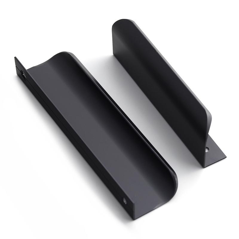 Oukali Hot Sales Modern Furniture Cabinet Handle Kitchen Wardrobe Aluminum Alloy Matt Black Canceal Pull Handles
