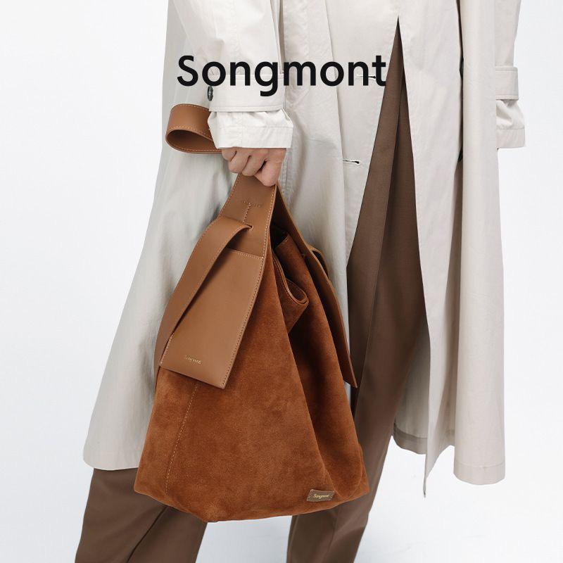 Songmont Semišová Designová Taška Tote přes Rameno a Crossbody, Velká Kapacita