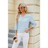Spring Summer Women's Solid Color V Neck Loose Half Sleeve Casual Top