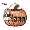 Halloween Reading Accessory Ghost Pumpkin Tracker Wooden Hanging Sign, Sliding Number Counter for Book Read This Year, Design Spooky Decor with