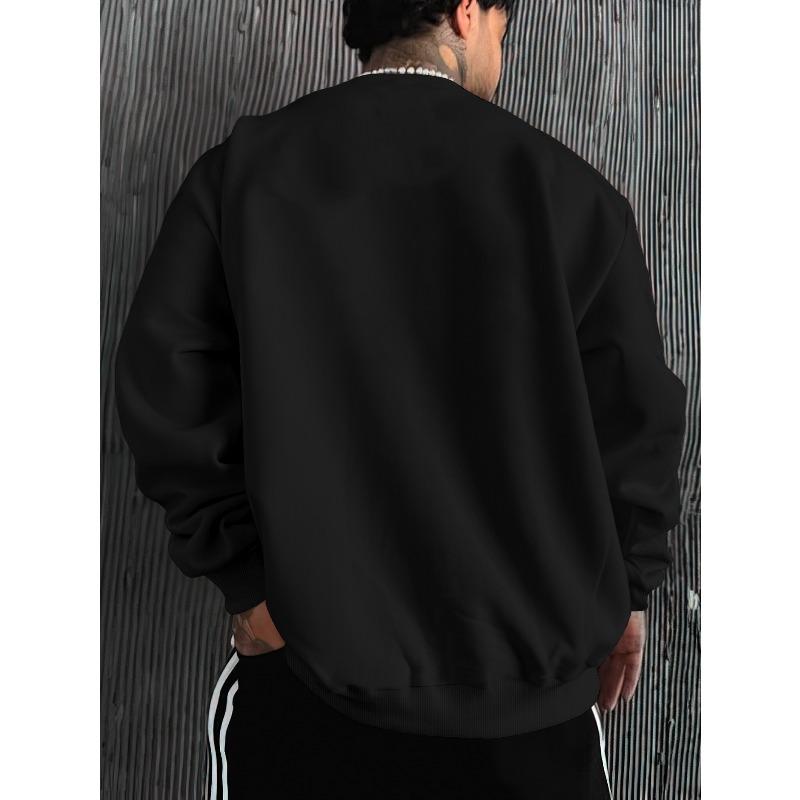 Men's "Faith Over Fear" Casual Crewneck Sweatshirt, Heat Transfer Print, Ideal For Gifting.