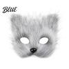 Anime Cosplay Costume Accessories Plush Fox Mask Fluffy Tail Costumes Props Fuzzy Animal Mask Set for Party Convention And Role Play Furry Tail