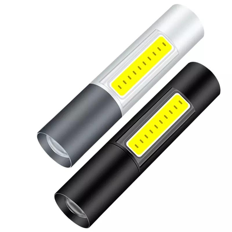 Mini LED Flashlight USB Rechargeable COB Flashlight Waterproof Lighting USB Charging Portable COB Lights Outdoor Lighting New LED Light Flashlight