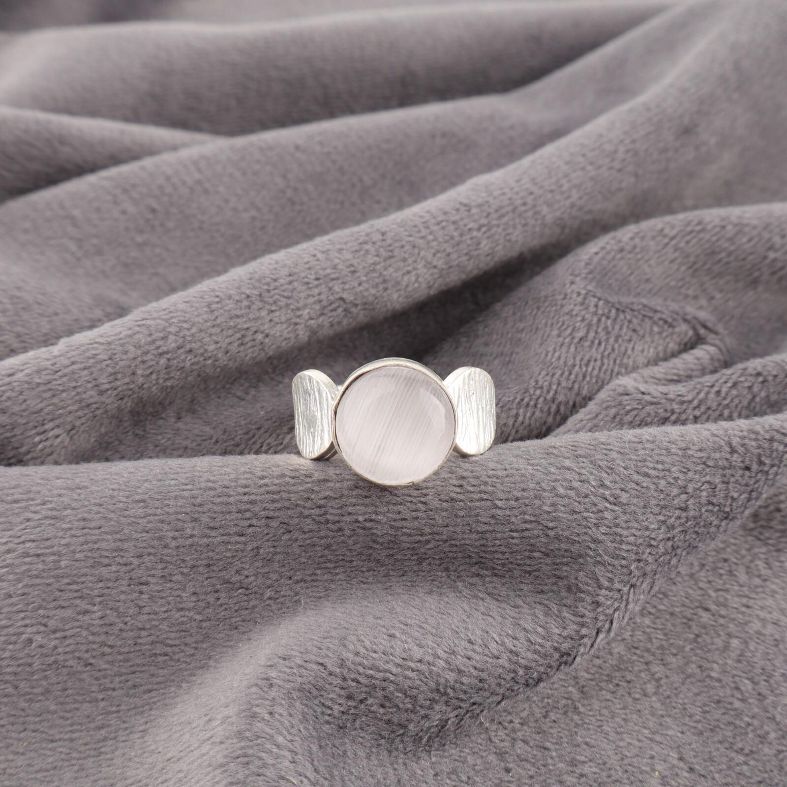 

Натуральный Селенит Драгоценный Камень 925 Стерлинговое Серебро Ювелирные Изделия Ручной Работы Женское Кольцо Для Подарка RR-1-42 6.5