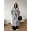Women Long Wrap Puffer Coat Wide Collar Belted Waist Winter Warm Outerwear