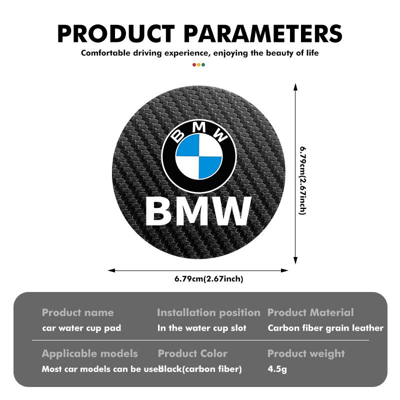 2pcs Car Water Cup Mats Carbon Fiber Coaster Non-Slip Pad For BMW M3 M5 X3 E93 F10 F20 F30 F40 F15 F25 F26 F31 F49 F86 wzdr27
