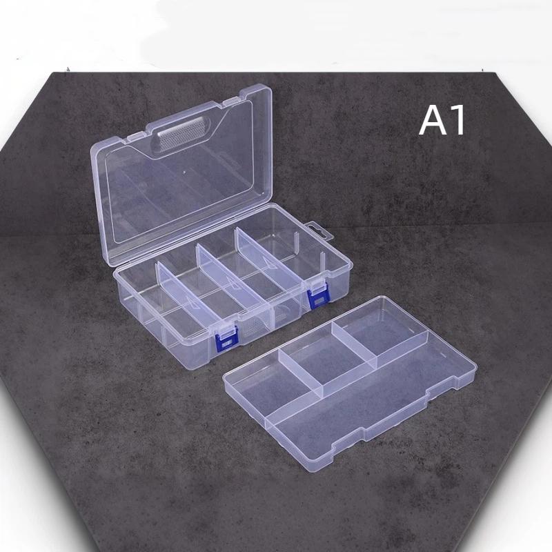 1Pcs Partitions Adjustable Handicraft Parts Classification Box Multi‑Lattice Transparent Storage Box Convenient To Use