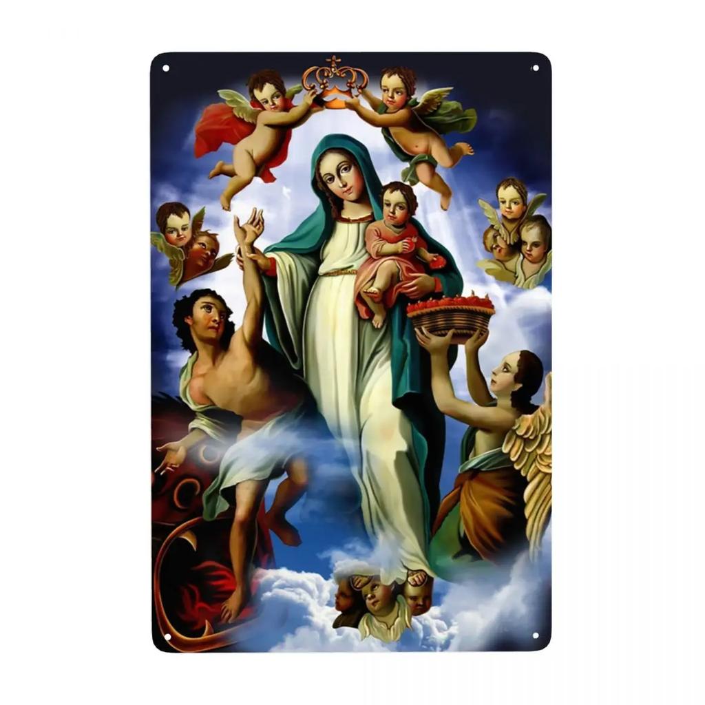 Retro Virgin Mary Of Guadalupe Metal Signs Custom Mexico Catholic Saint Tin Plaque Pub Cafe Yard Home Decor 30x20cm